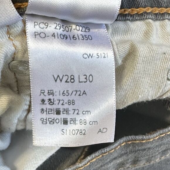 Vintage Levis 502 Jeans Mens Straight 28x30 Light Gray skater Button Fly Stretch - Picture 12 of 16